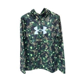 Under Armour Fleece Big Logo Printed green Camo Size Youth XL soccer baseball